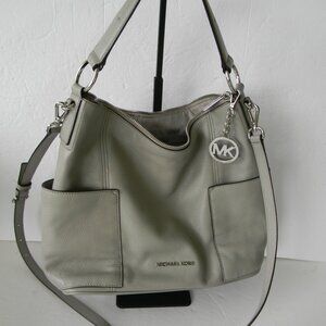 Michael Kors Anita Gray Pebbled Leather Hobo CONVERTIBLE CROSSBODY/SHOULDER BAG